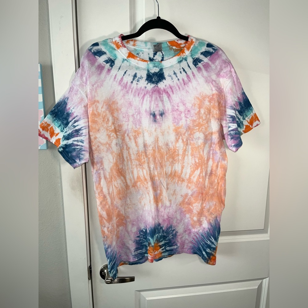 Handmade Tie Dye Tshirt Size Large - Made by TheTalentedTexan-OOAK Multi Rainbow